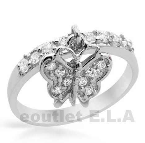 1.04ct CZ BUTTERFLY RING SOLID 925 SILVER-sz6